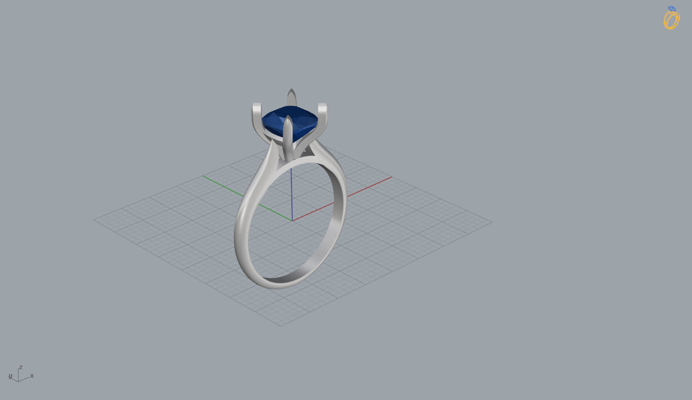 Solitaire engagement ring 3D print model_10