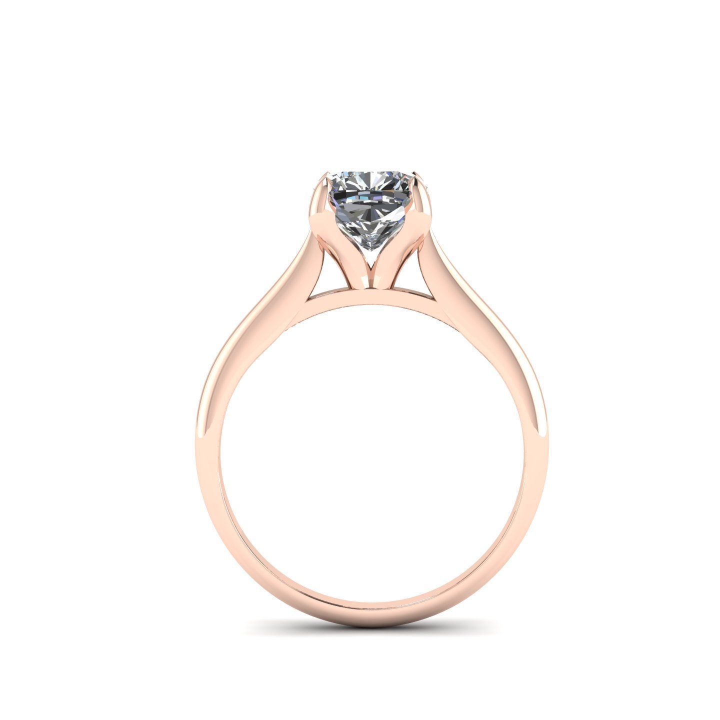 Solitaire engagement ring 3D print model_3