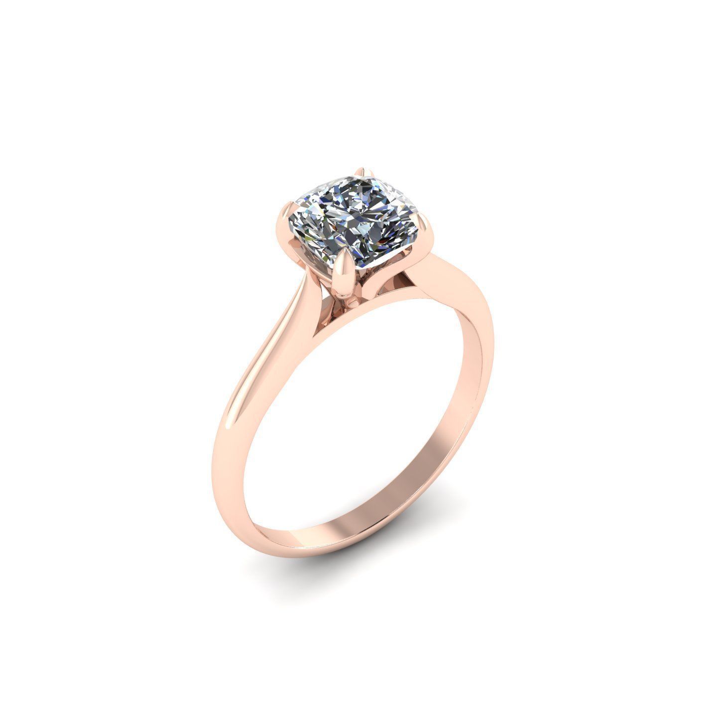 Solitaire engagement ring 3D print model_2
