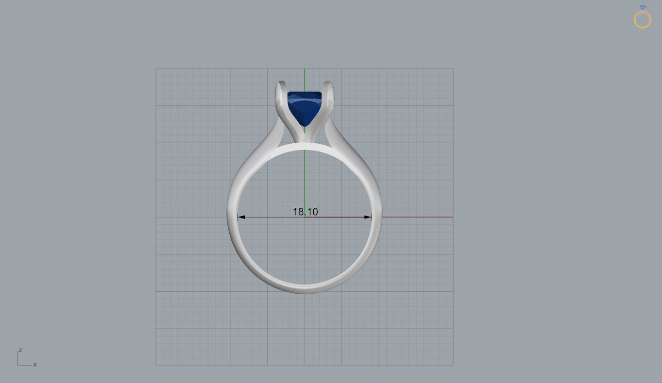 Solitaire engagement ring 3D print model_8