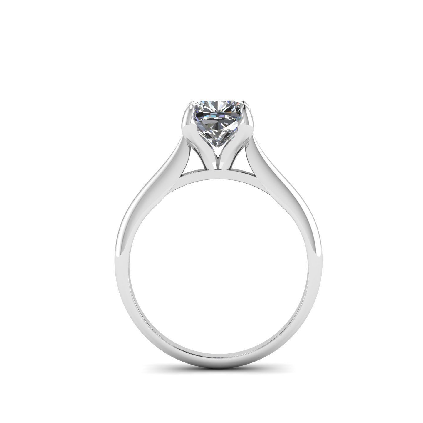 Solitaire engagement ring 3D print model_4