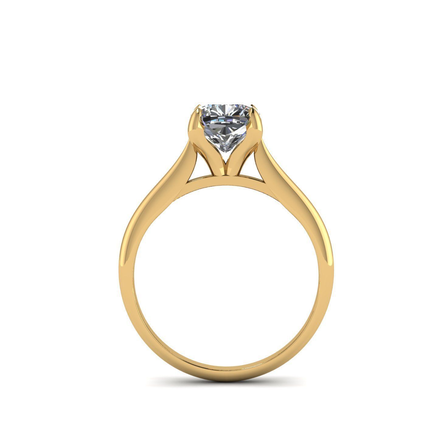 Solitaire engagement ring 3D print model_5