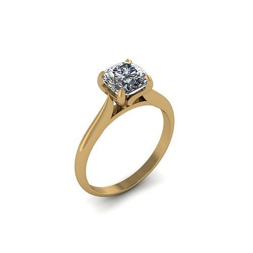 Solitaire engagement ring 3D print model