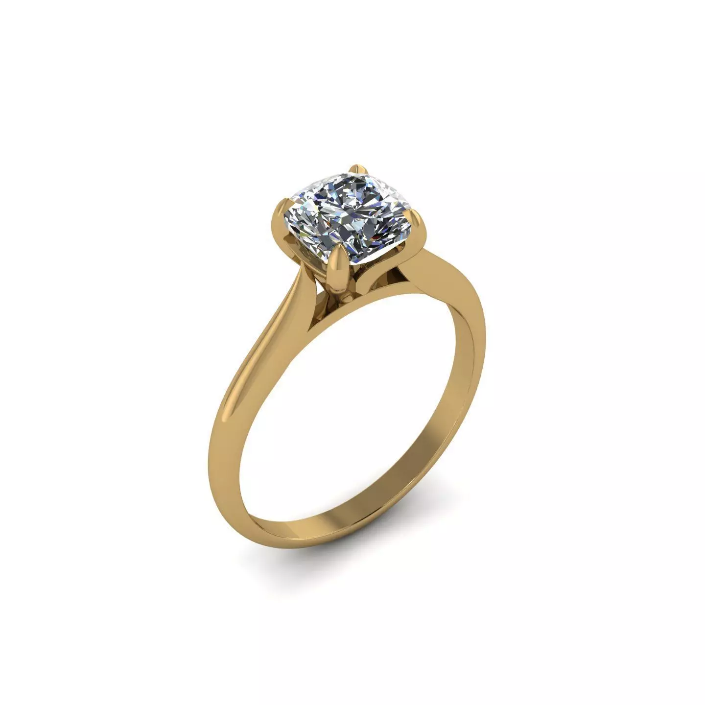 Solitaire engagement ring 3D print model_0