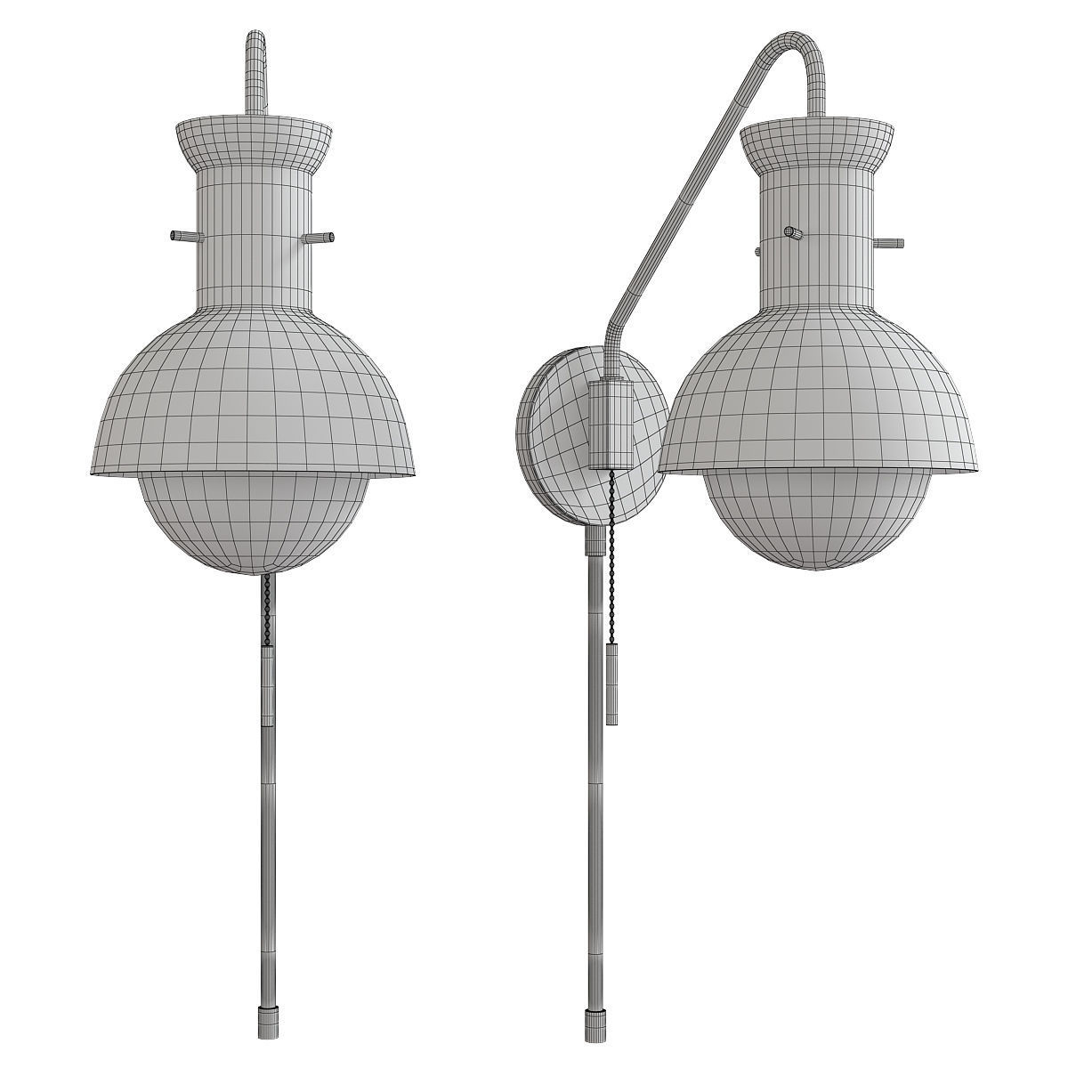 Mitzi Riley Glass Wall Sconce Low-poly 3D model_1