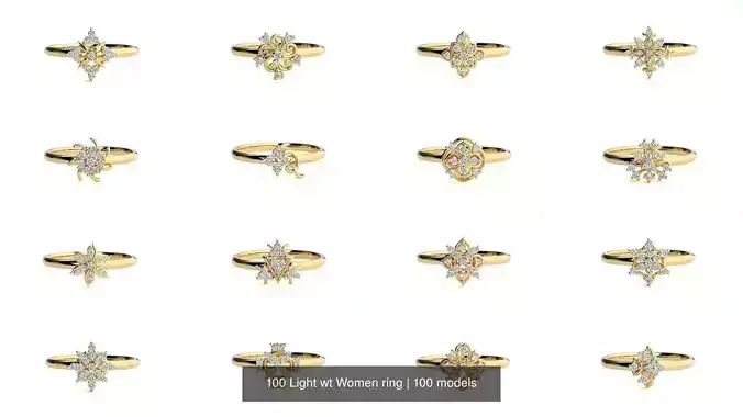 100 Light wt Women ring 3D Model Collection