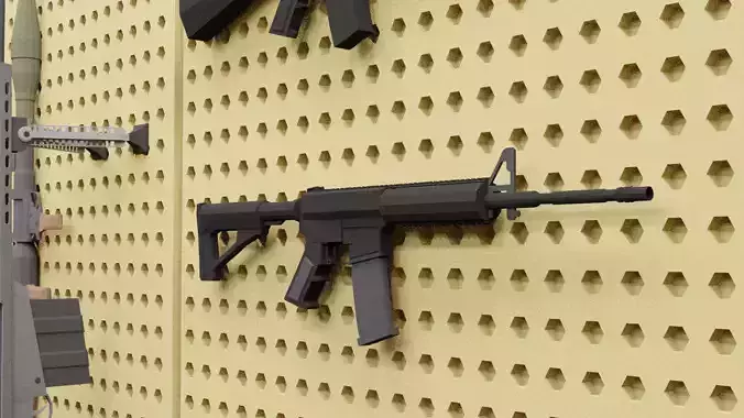 Low poly M4 Carbine rife