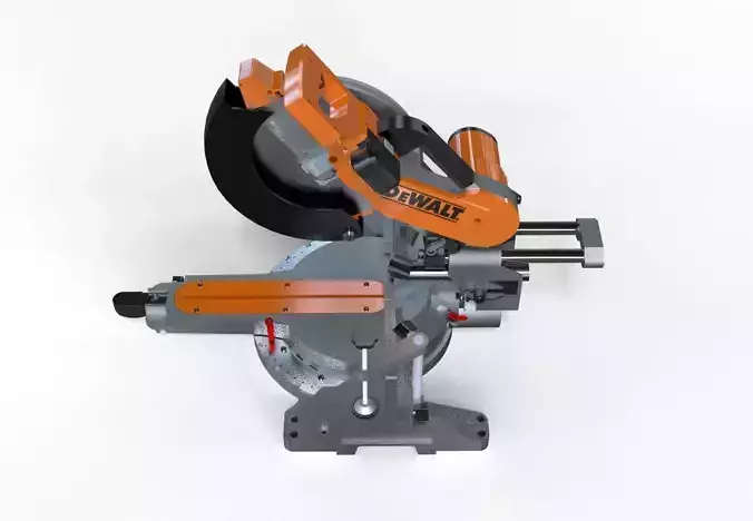 Miter saw sliding aluminium 3d model 3D model