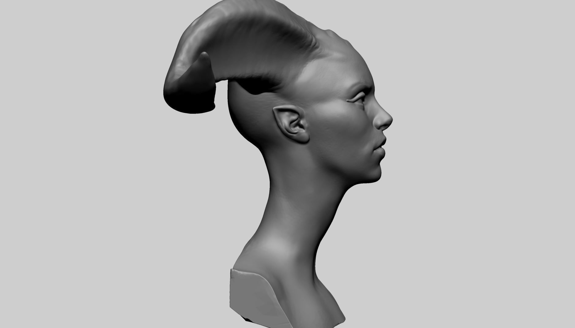 Fantasy Female Head G 3D model_2