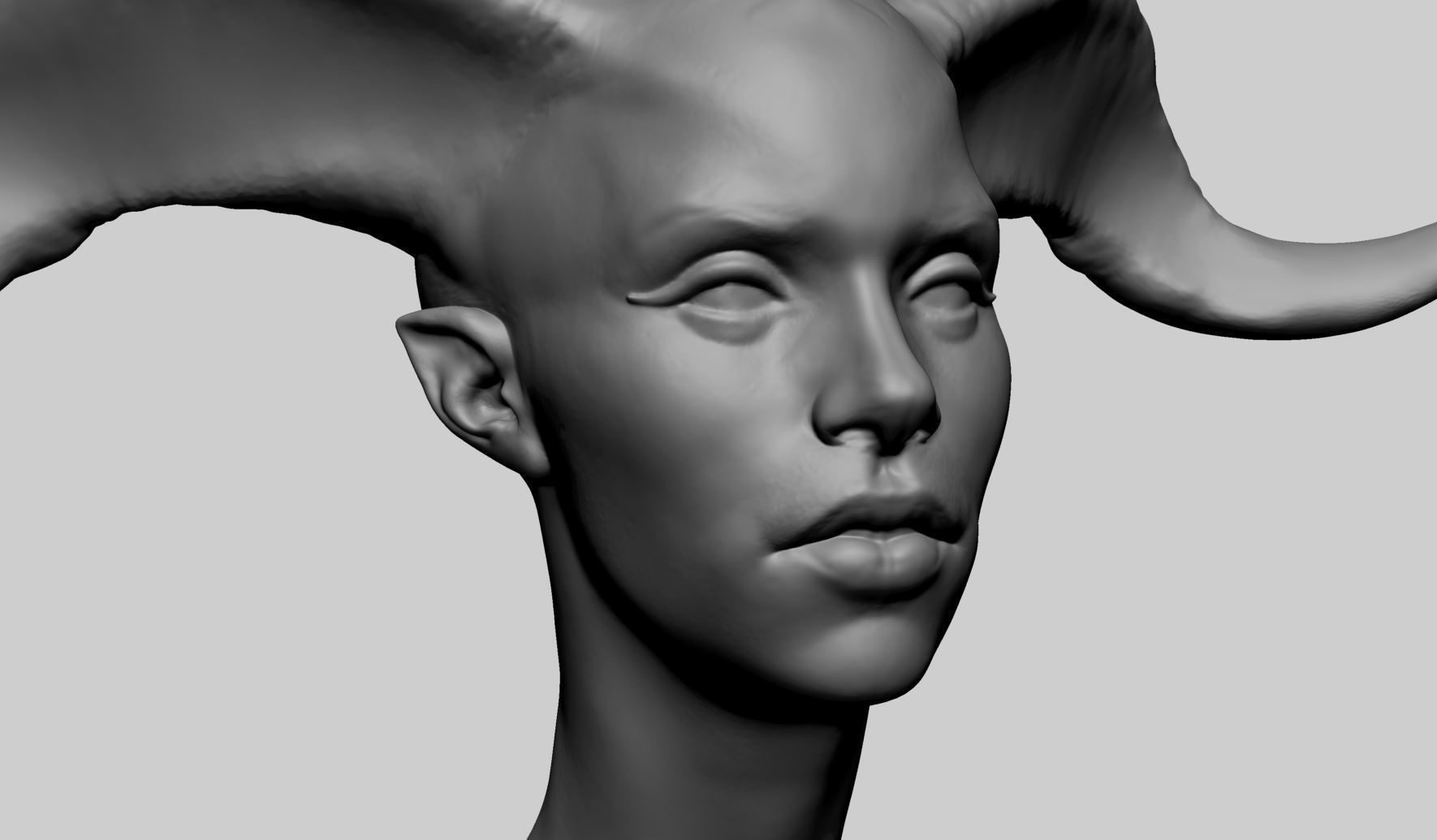 Fantasy Female Head G 3D model_11