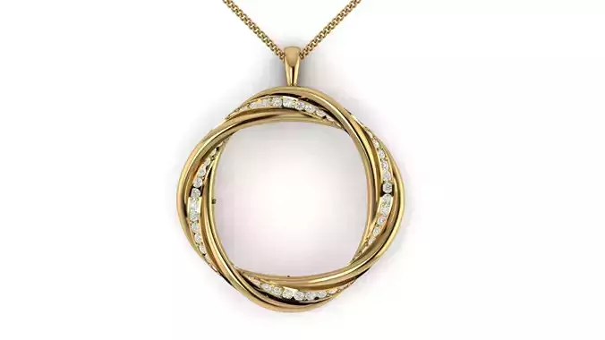 Round cable diamond pendant