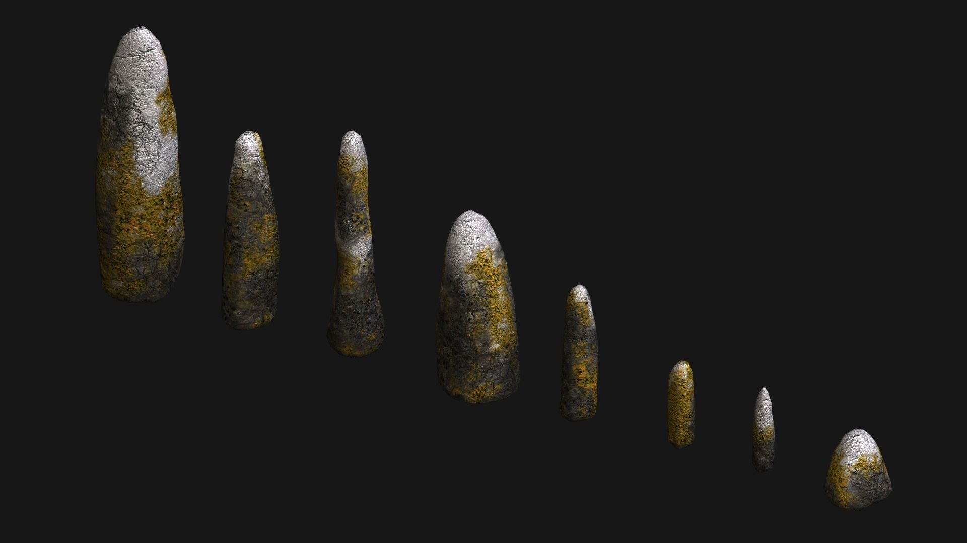 Obelisk Set - Corrupted Low-poly 3D model_3