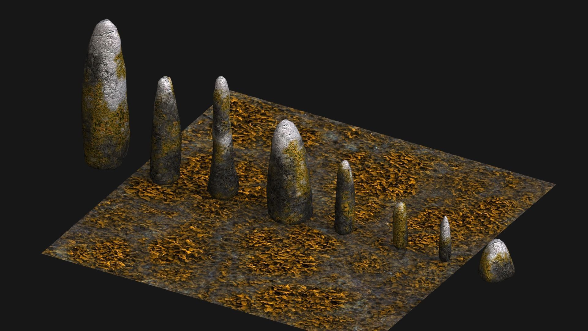 Obelisk Set - Corrupted Low-poly 3D model_12
