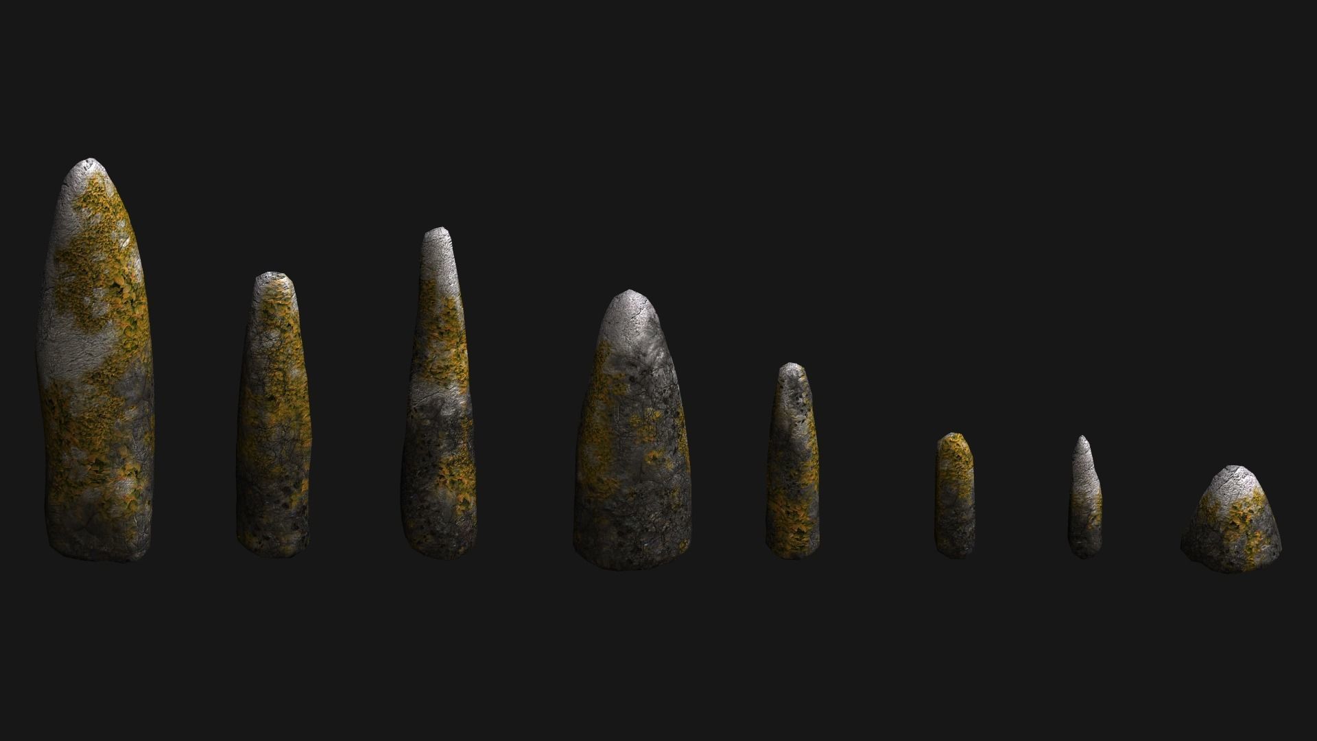 Obelisk Set - Corrupted Low-poly 3D model_2