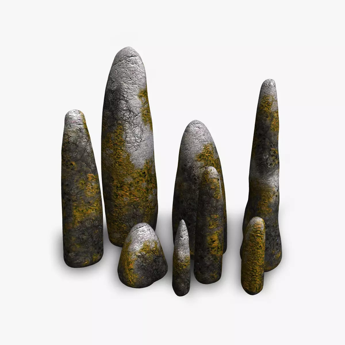 Obelisk Set - Corrupted Low-poly 3D model_0