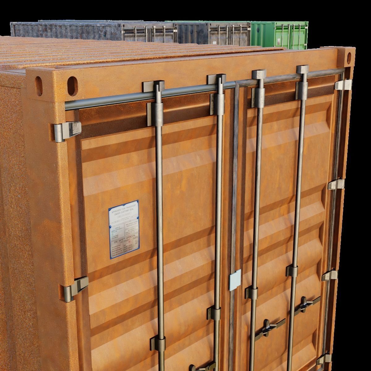 Shipping Container Free 3D model_5