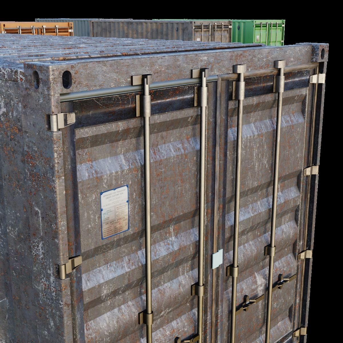 Shipping Container Free 3D model_6