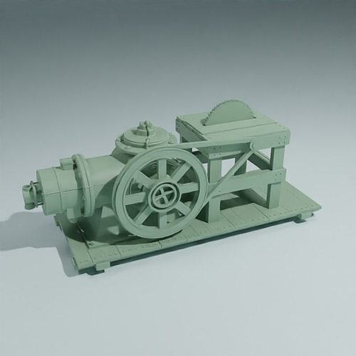 Gas powered table saw 1-35 scale diorama accessory 3D print model