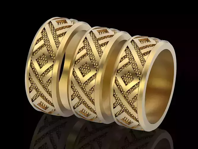 Ornamental carving ring  gold printable jewelry 3D model