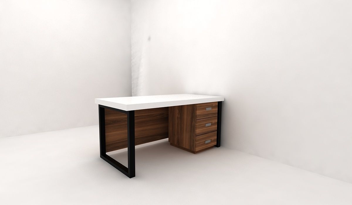 study desk 3D model_3