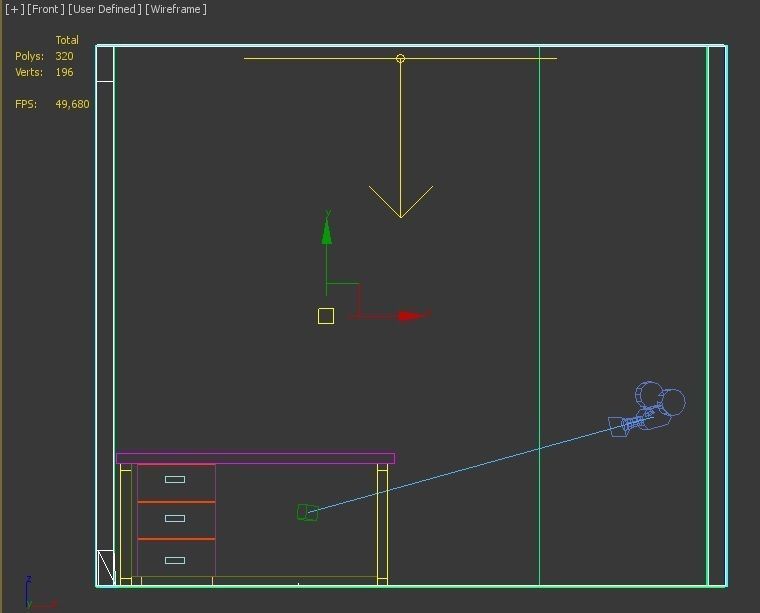 study desk 3D model_7