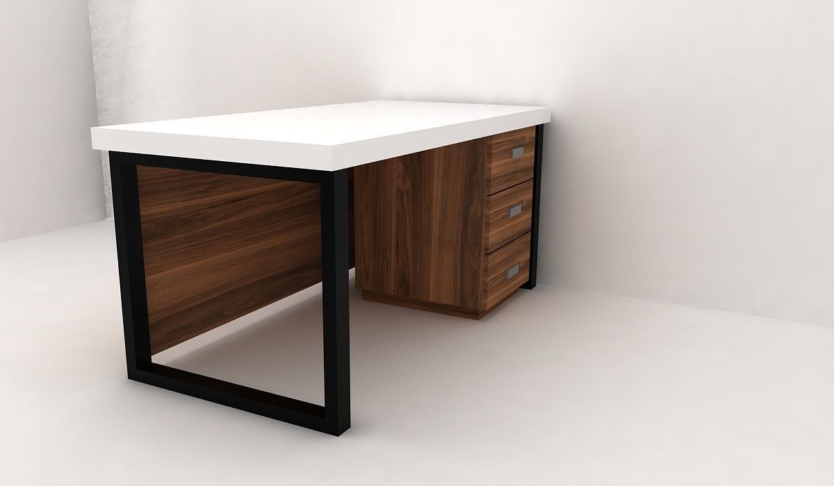 study desk 3D model_4