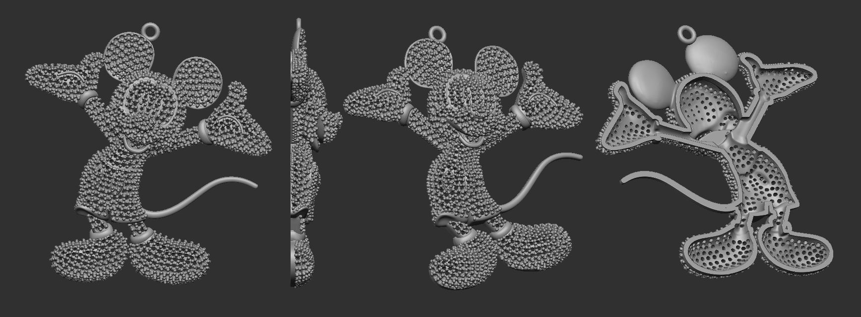 Mickey Mouse Pendant 3d Print Model 3D print model_2
