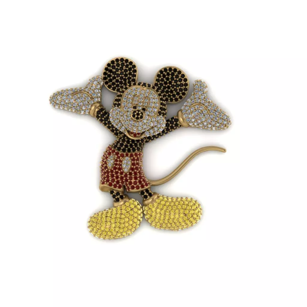 Mickey Mouse Pendant 3d Print Model 3D print model_0