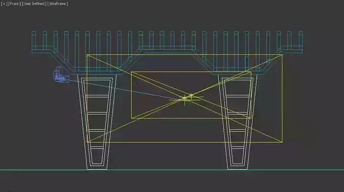 pergola wooden table with two ladders