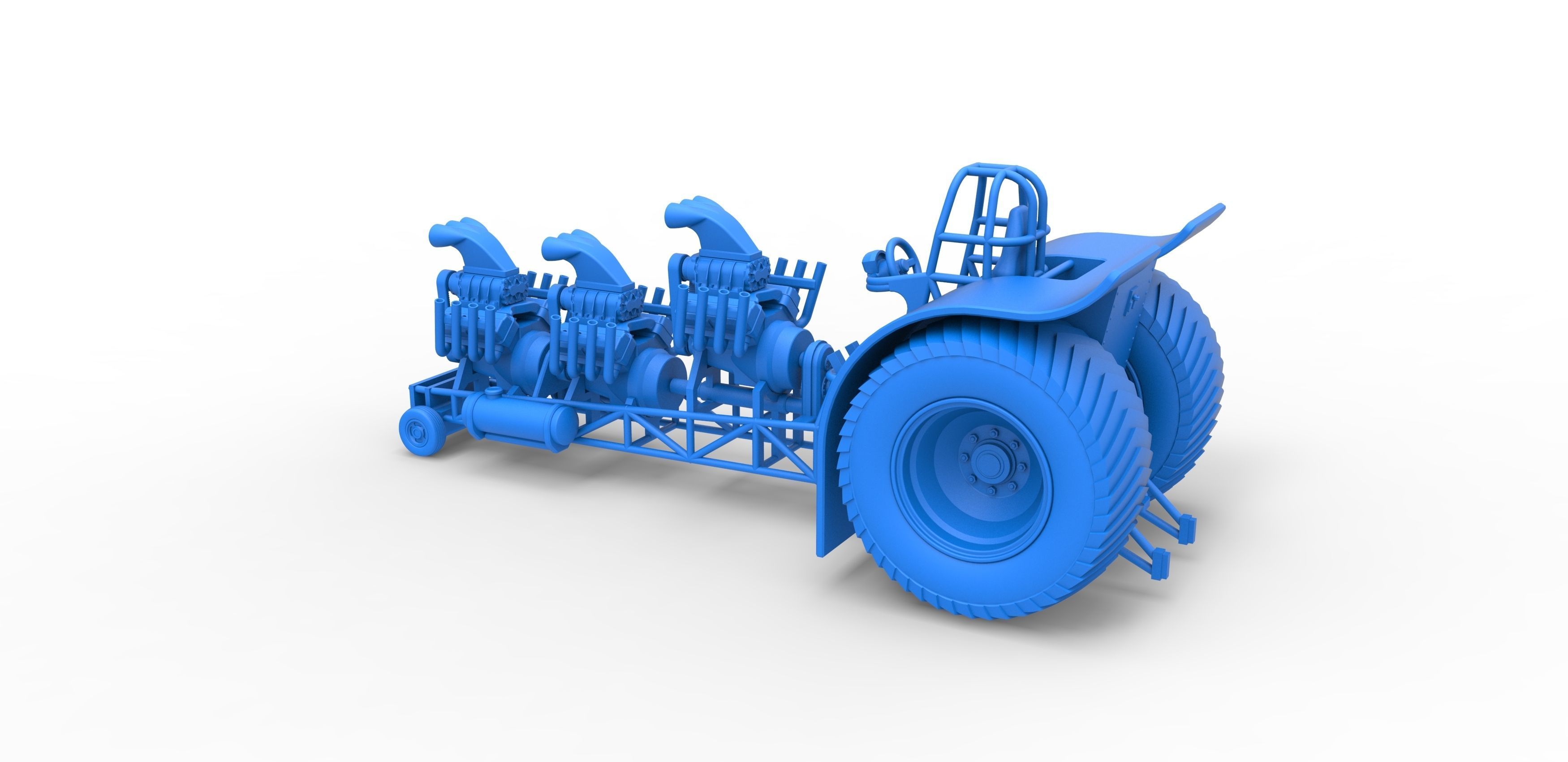 Pulling tractor with 3 engines V8 Scale 1 to 25 3D print model_23