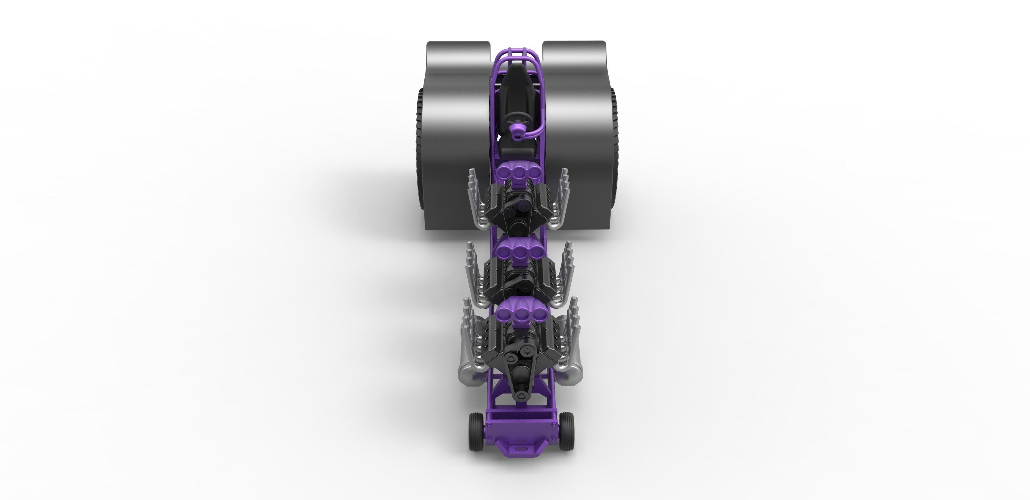 Pulling tractor with 3 engines V8 Scale 1 to 25 3D print model_5