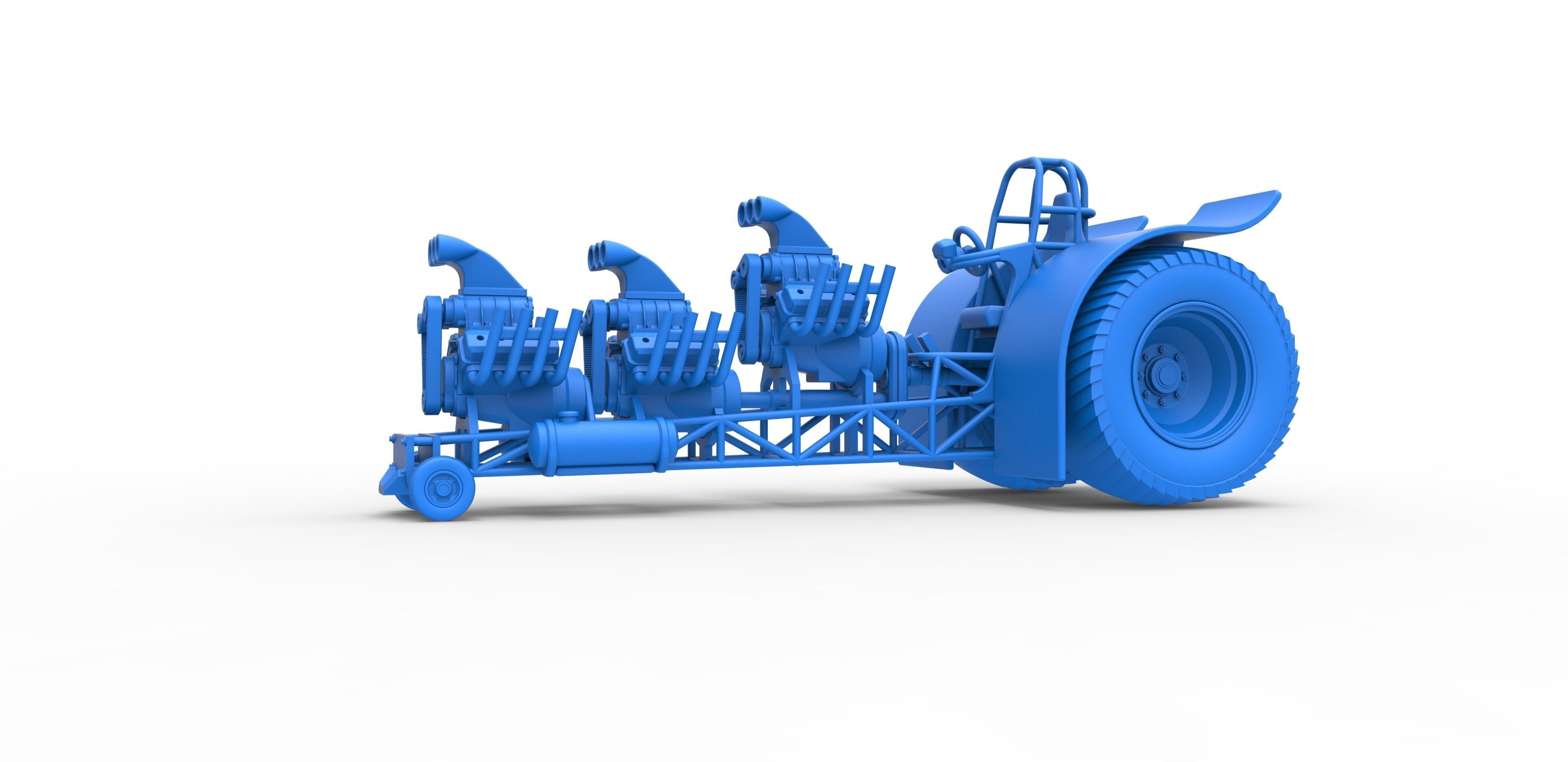 Pulling tractor with 3 engines V8 Scale 1 to 25 3D print model_15