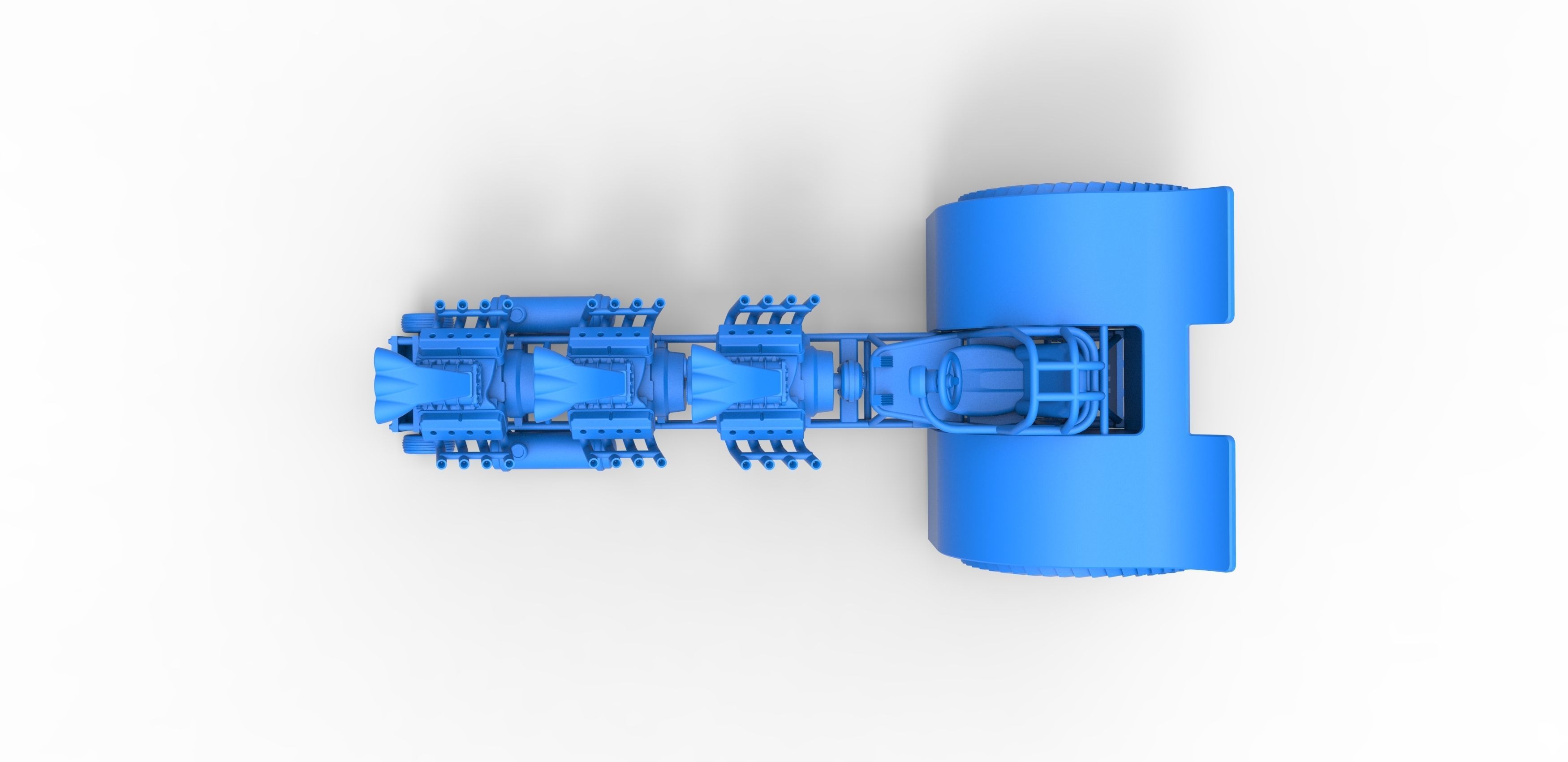 Pulling tractor with 3 engines V8 Scale 1 to 25 3D print model_22