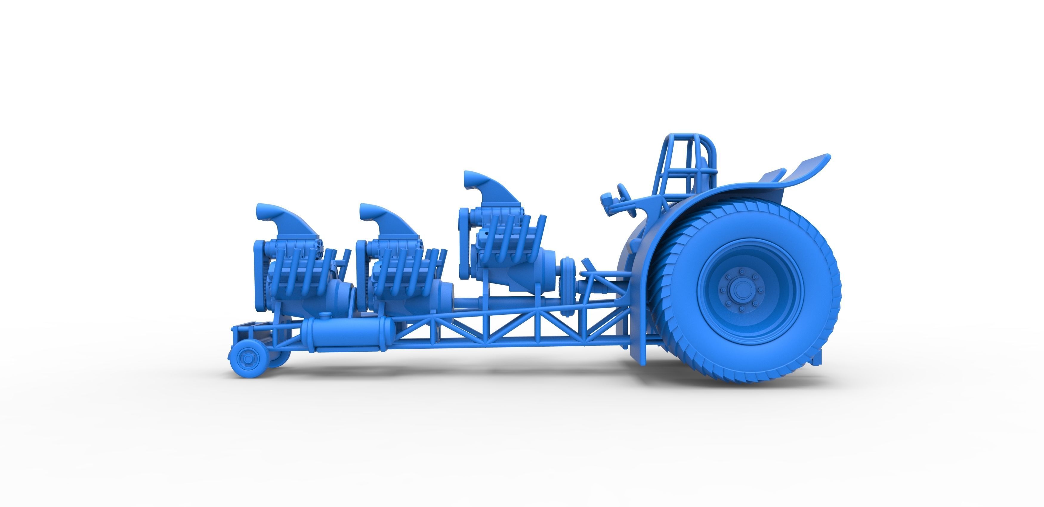 Pulling tractor with 3 engines V8 Scale 1 to 25 3D print model_20