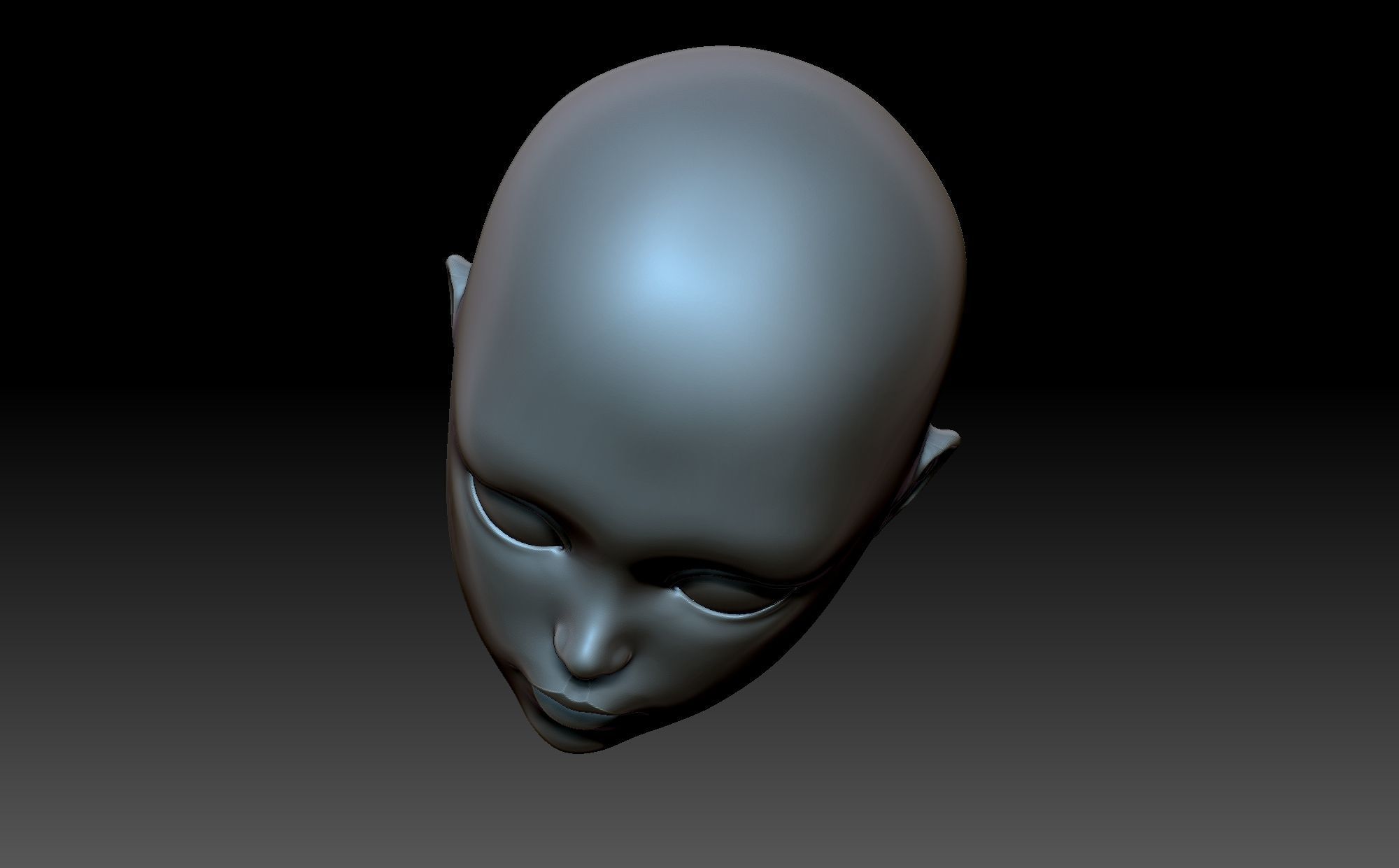 Doll head 3D print model_6