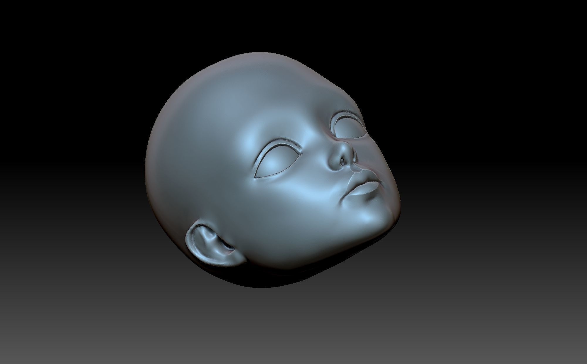 Doll head 3D print model_10