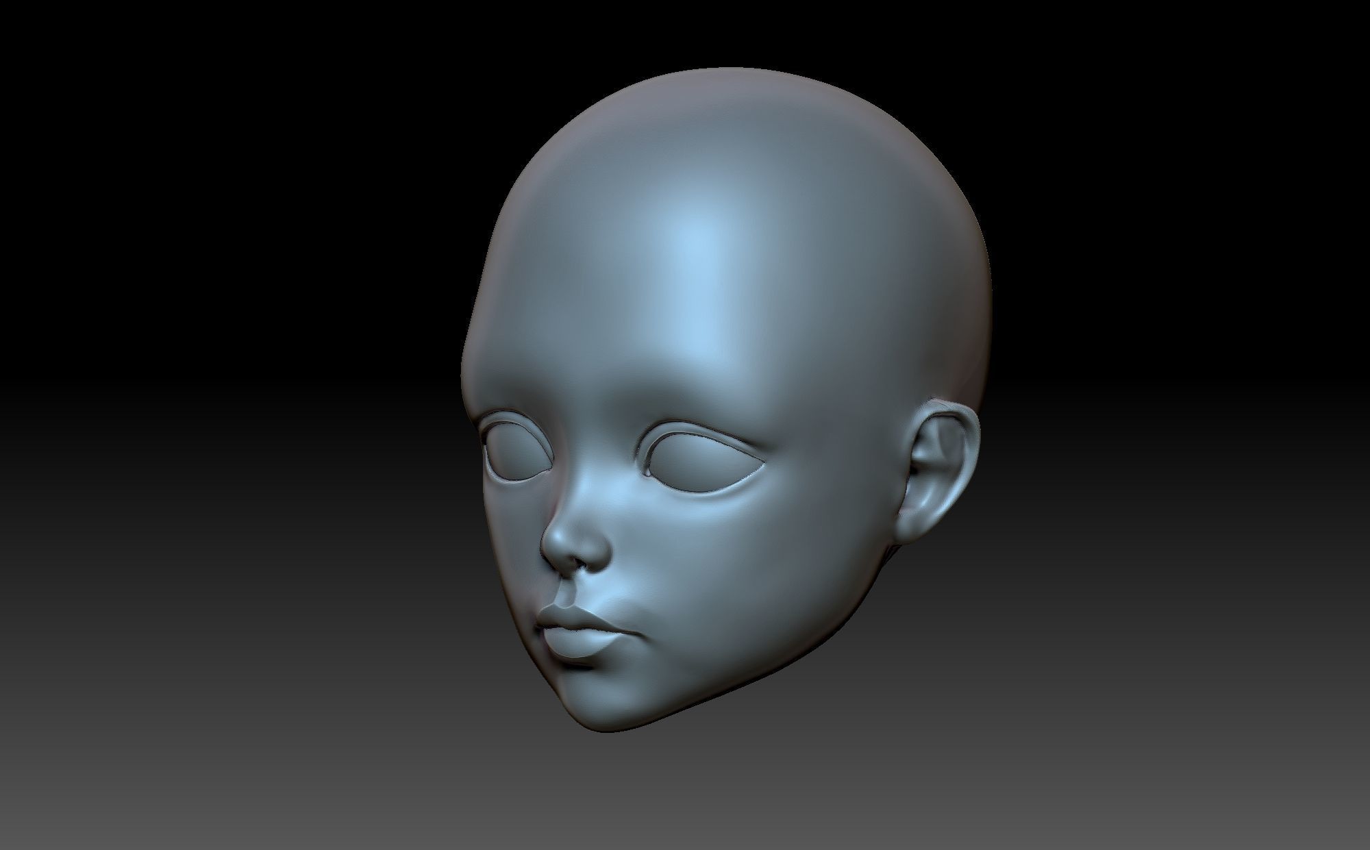Doll head 3D print model_1