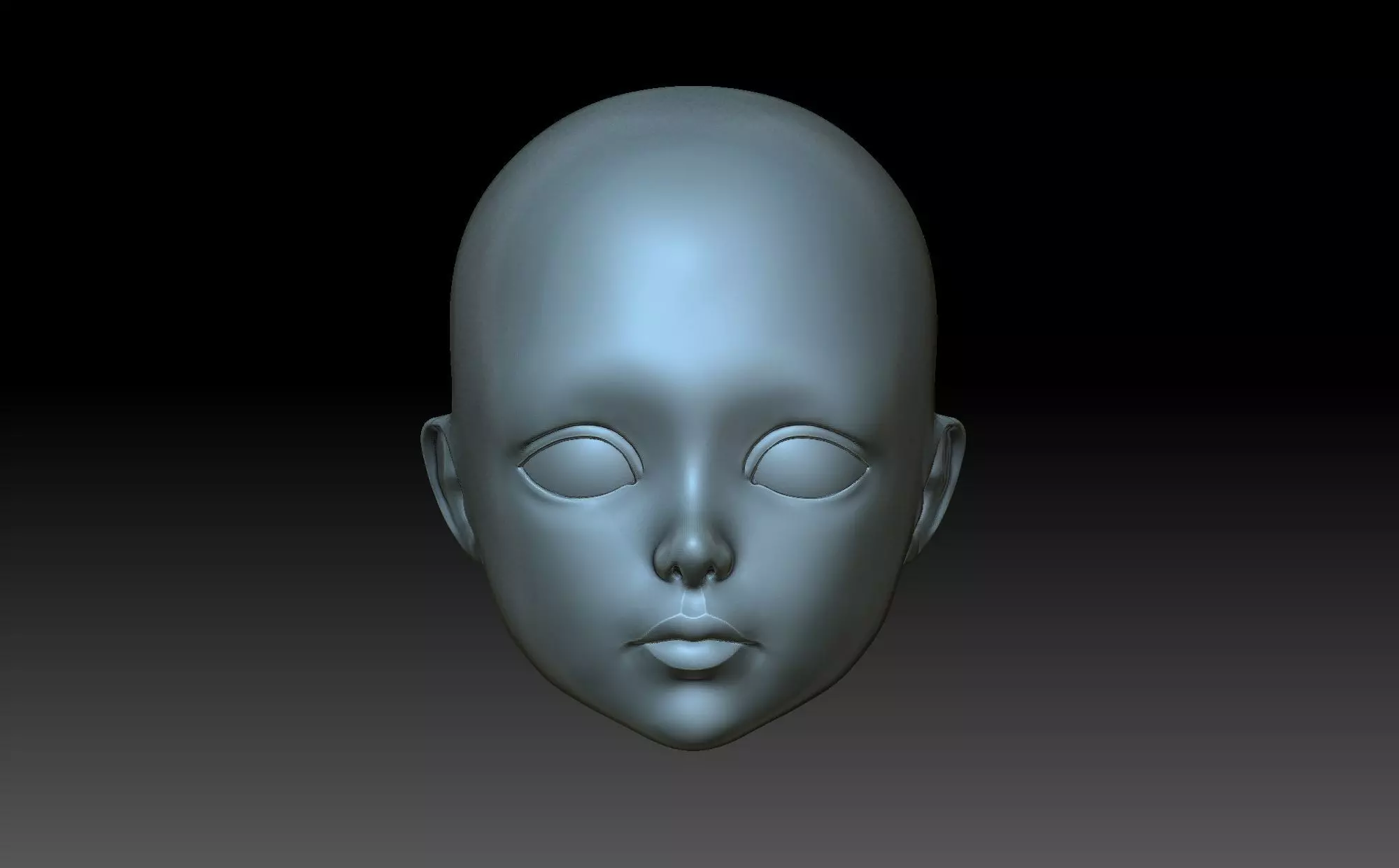 Doll head 3D print model_0