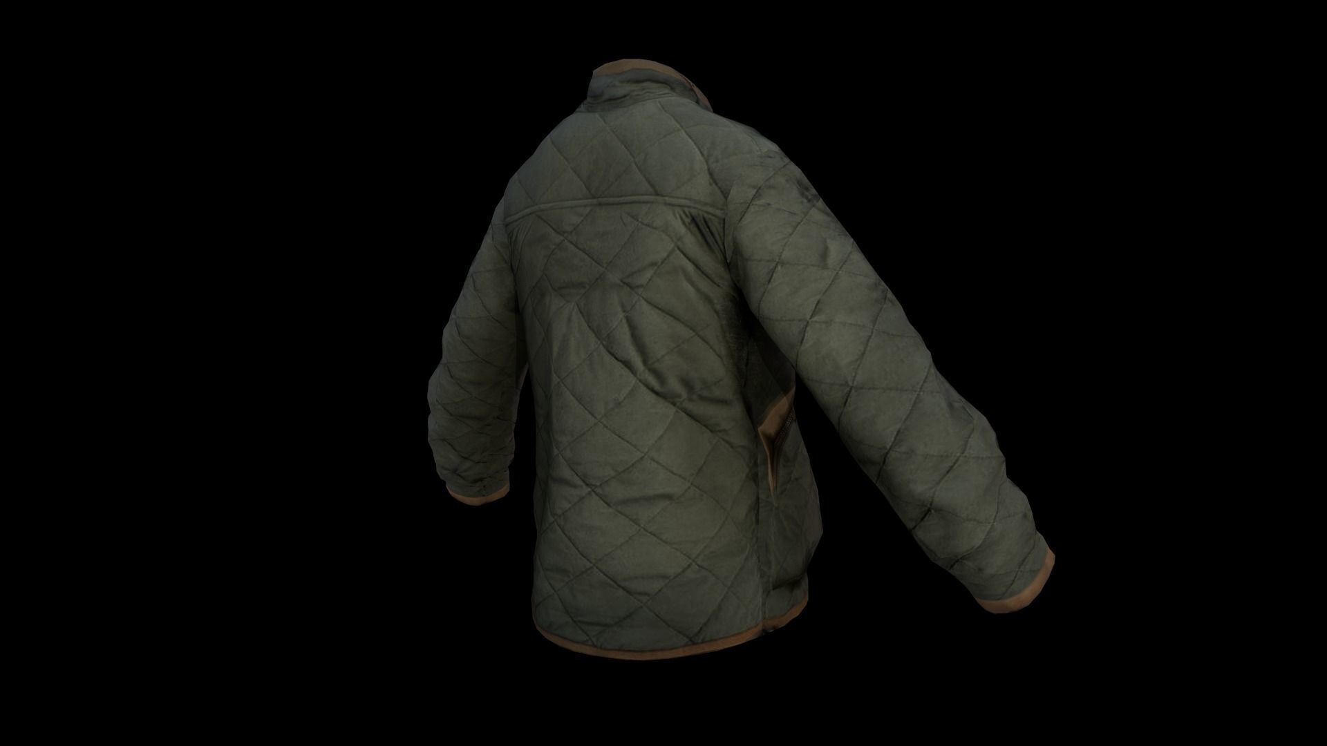 jacket winter coat Low-poly 3D model_7