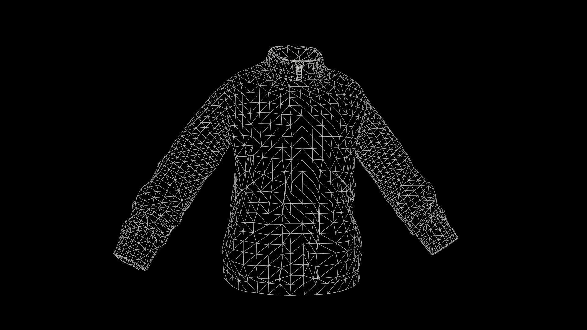 jacket winter coat Low-poly 3D model_14