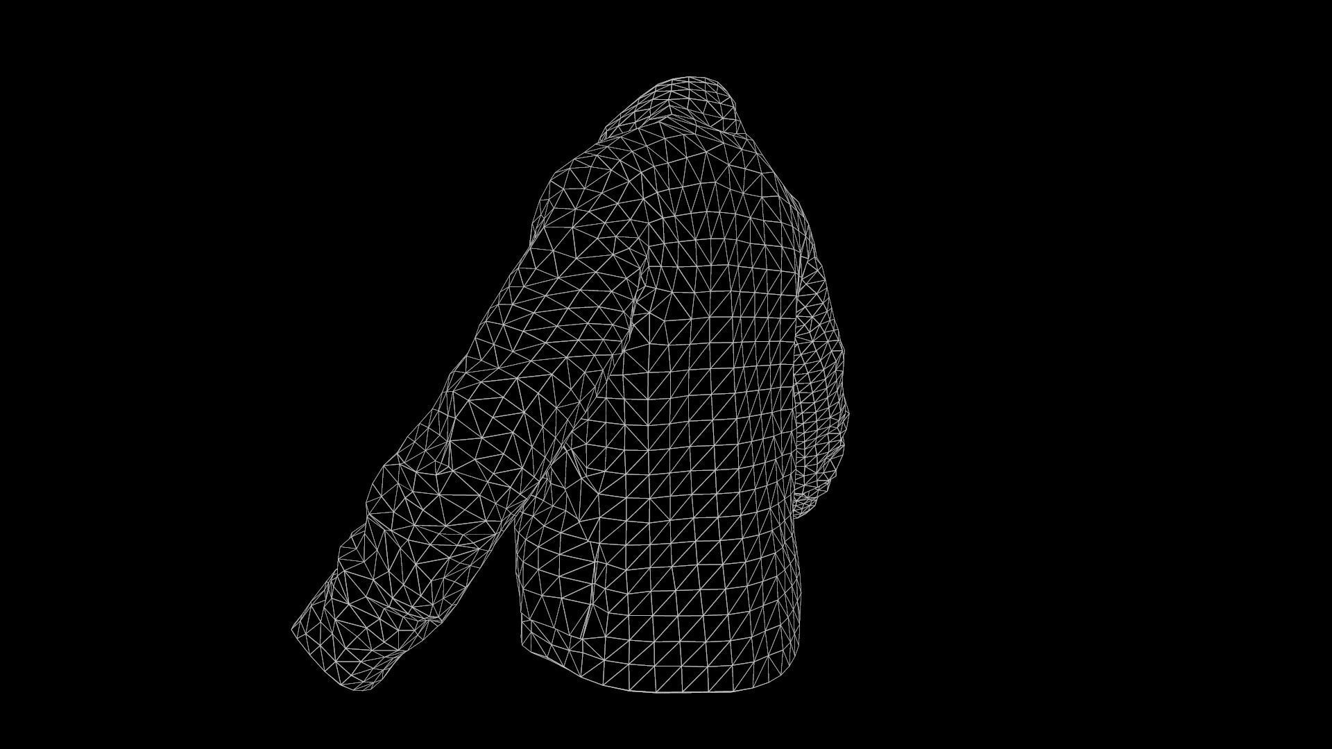 jacket winter coat Low-poly 3D model_12