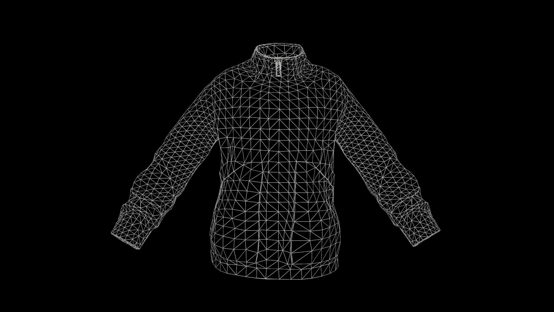 jacket winter coat Low-poly 3D model_10