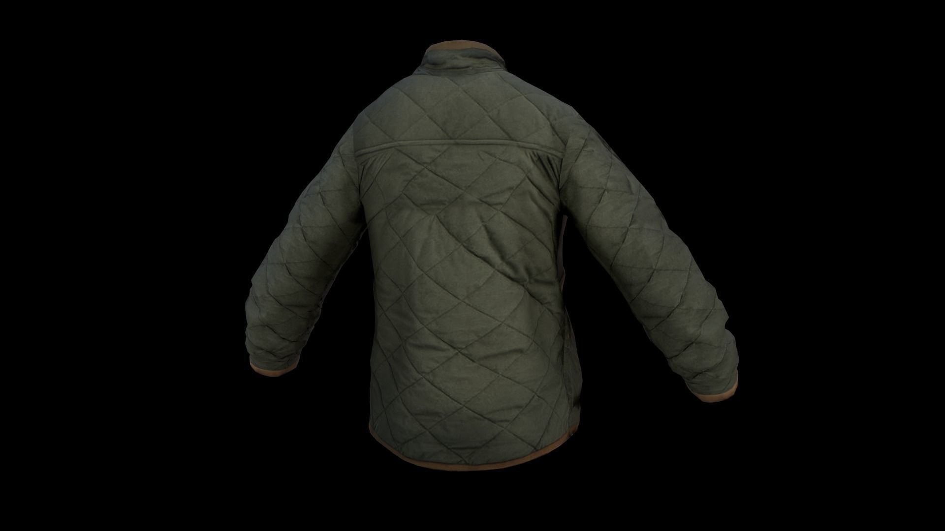 jacket winter coat Low-poly 3D model_6