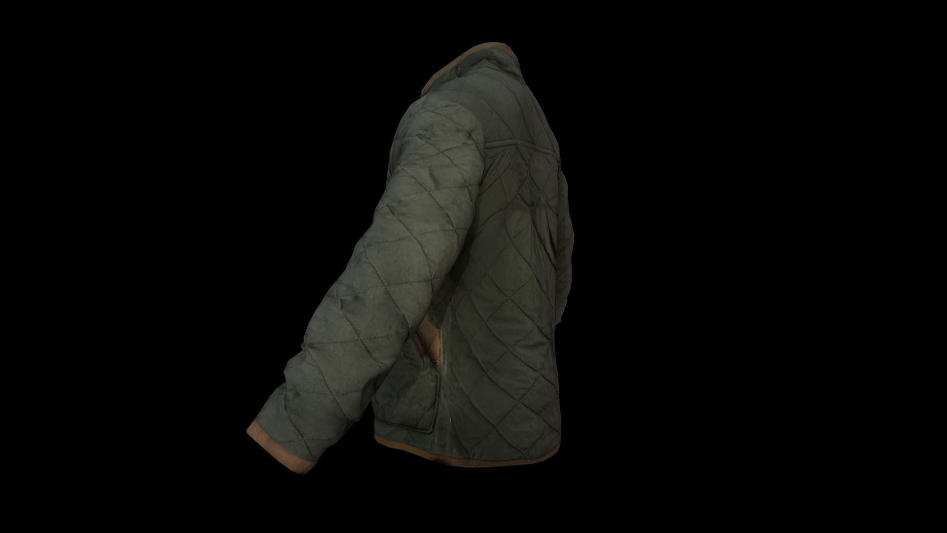 jacket winter coat Low-poly 3D model_4