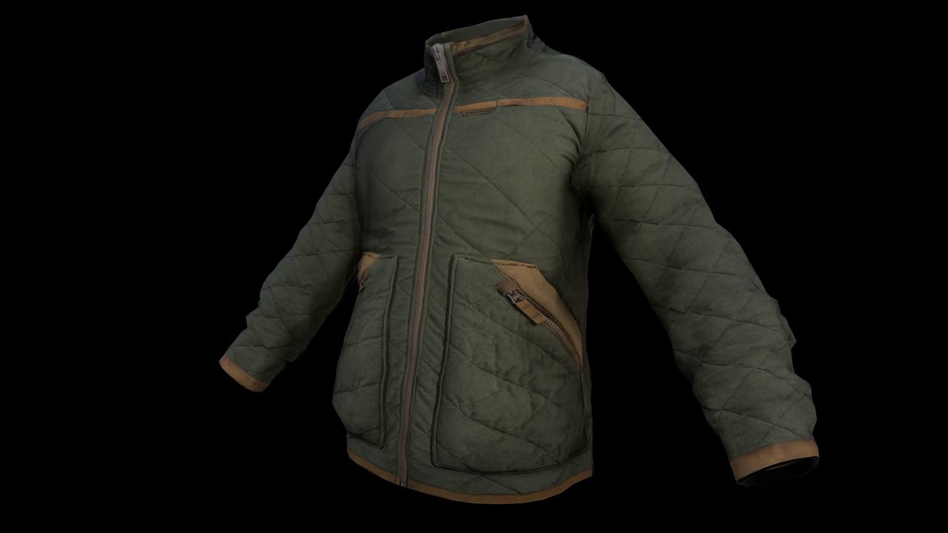 jacket winter coat Low-poly 3D model_2