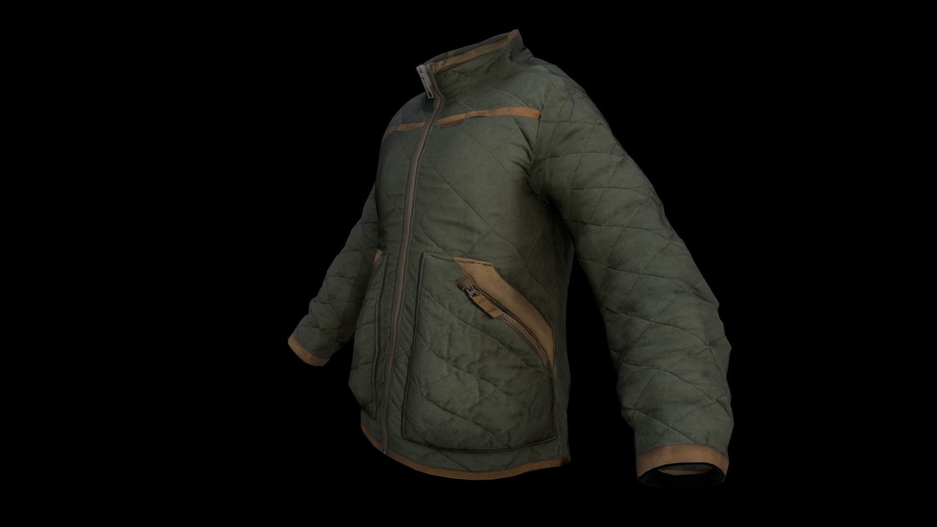 jacket winter coat Low-poly 3D model_3