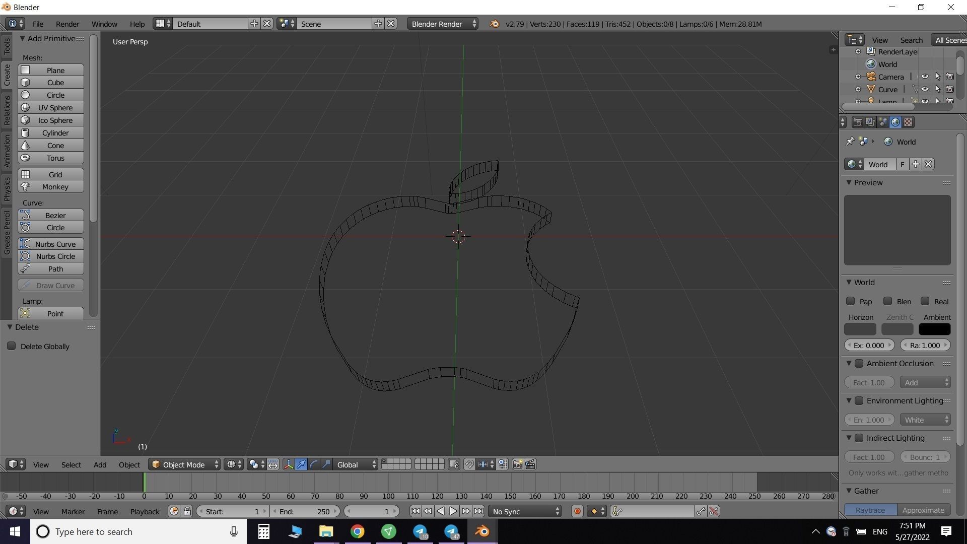 Apple logo Low-poly 3D model_4