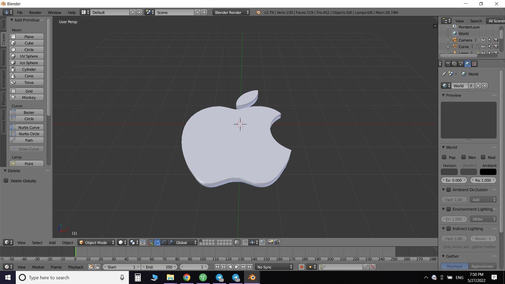 Apple logo Low-poly 3D model_1