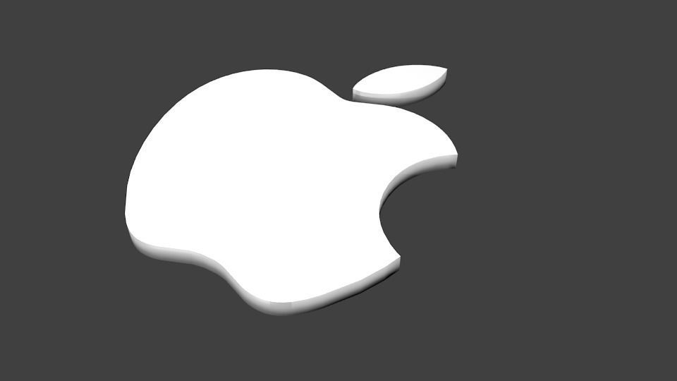 Apple logo Low-poly 3D model_5