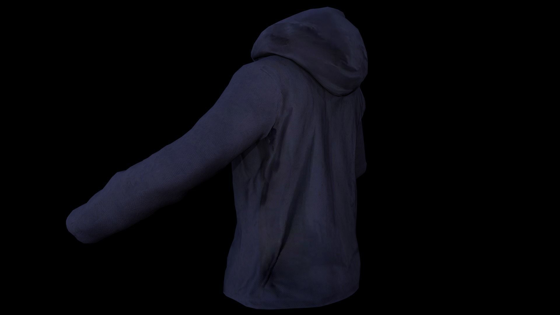 jacket hoodie Low-poly 3D model_7